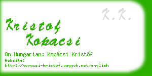 kristof kopacsi business card
